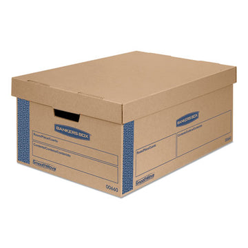 Bankers Box® Smoothmove Prime Moving And Storage Boxes, Large, Half Slotted Container (hsc), 24" X 15" X 10", Brown Kraft-blue, 8-carton freeshipping - TVN Wholesale